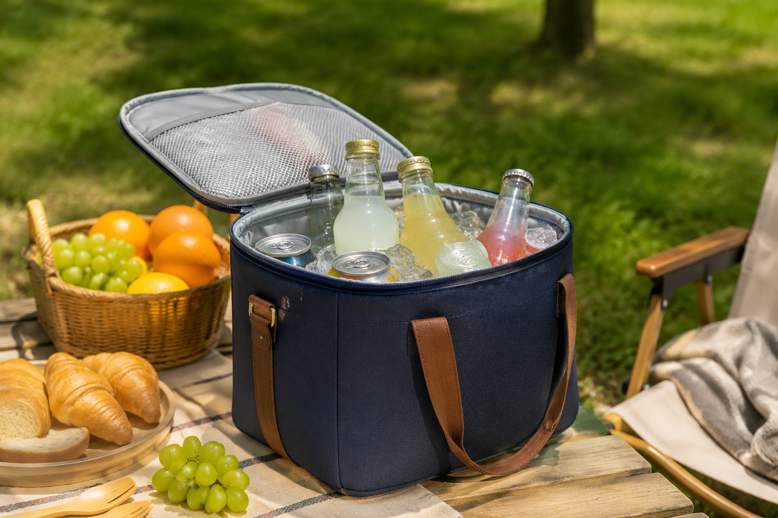Insulated Lunch Bag (2) in an outdoor setting